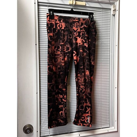 Reebok Leggings Women's XS Speedwick Multicolor Logo Pants Black Xsmall DDC-C - Picture 2 of 10